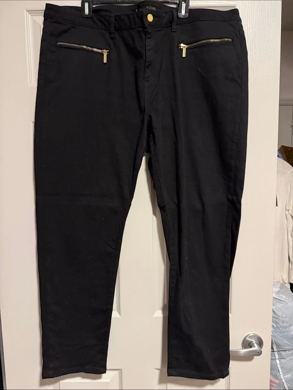 Michael Kors Black Pants with Gold Logo plus size - Picture 1 of 6